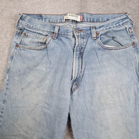 Levi's 550 Relaxed Fit 36x32 Light Wash Blue Denim Jeans - Picture 10 of 16